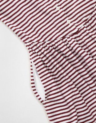 AE Button-Up Textured Knit Romper