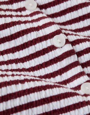 AE Button-Up Textured Knit Romper