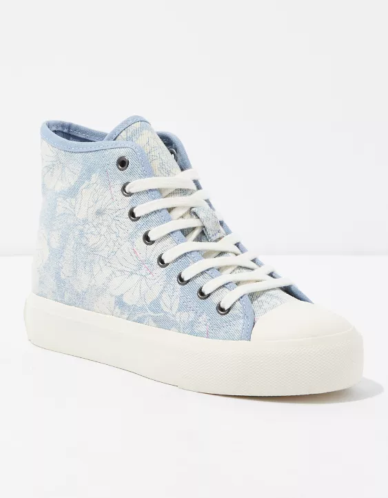 AE Floral Canvas High Top Sneaker