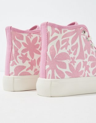 Chaussure sport haute en toile à plateforme AE