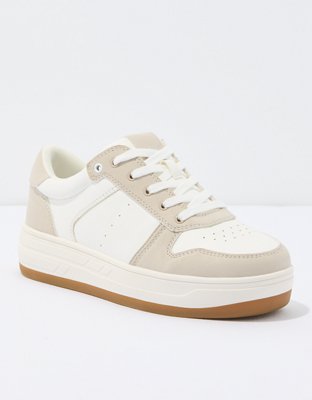 Leather sneakers with eagle patch