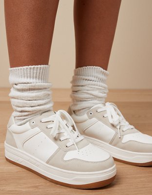White Elevated Platform Sneakers
