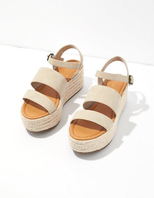 Escarpins Espadrilles En Cuir American Eagle Outfitters Pour Femme - Taille 8 (medium) - Marron - état Occasion