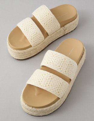 AE Crochet Flatform Espadrille Sandal