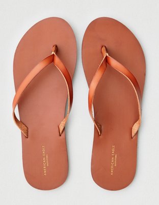 american eagle brown flip flops