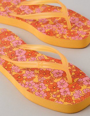 Женские сандалии American Eagle AE Printed EVA Flip Flop, цвет: Оранжевый — фото 4
