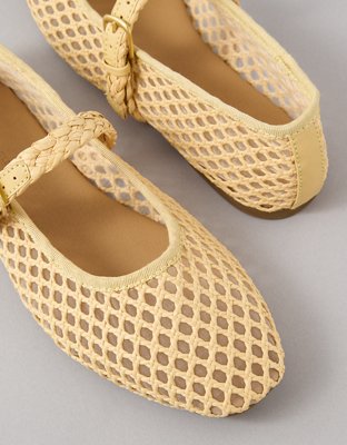 AE Raffia Mesh Mary Jane Flats