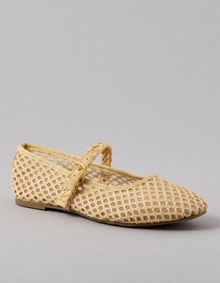 AE Raffia Mesh Mary Jane Flats