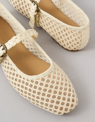 AE Raffia Mesh Mary Jane Flats