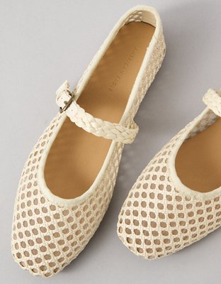 AE Raffia Mesh Mary Jane Flats