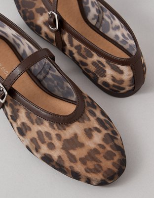 AE Leopard Mesh Ballet Flat