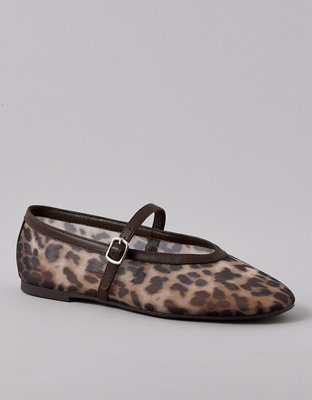 AE Leopard Mesh Ballet Flat