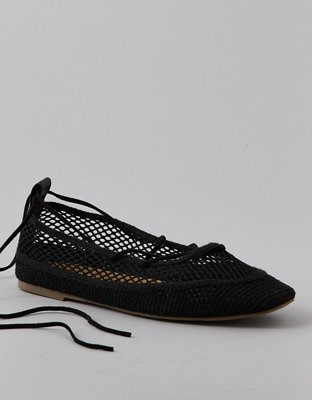 AE Mesh Lace-Up Ballet Flat