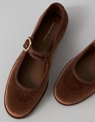 AE Velvet Mary Jane Flat