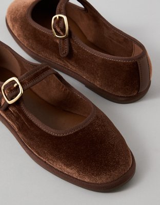 AE Velvet Mary Jane Flat