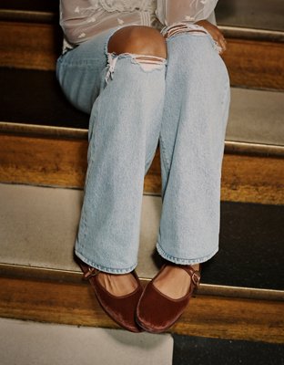 AE Velvet Mary Jane Flat