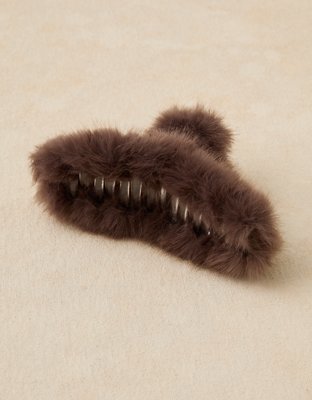 Женские аксессуары для волос American Eagle AE Fuzzy Claw Clip, цвет: Коричневый — фото 2