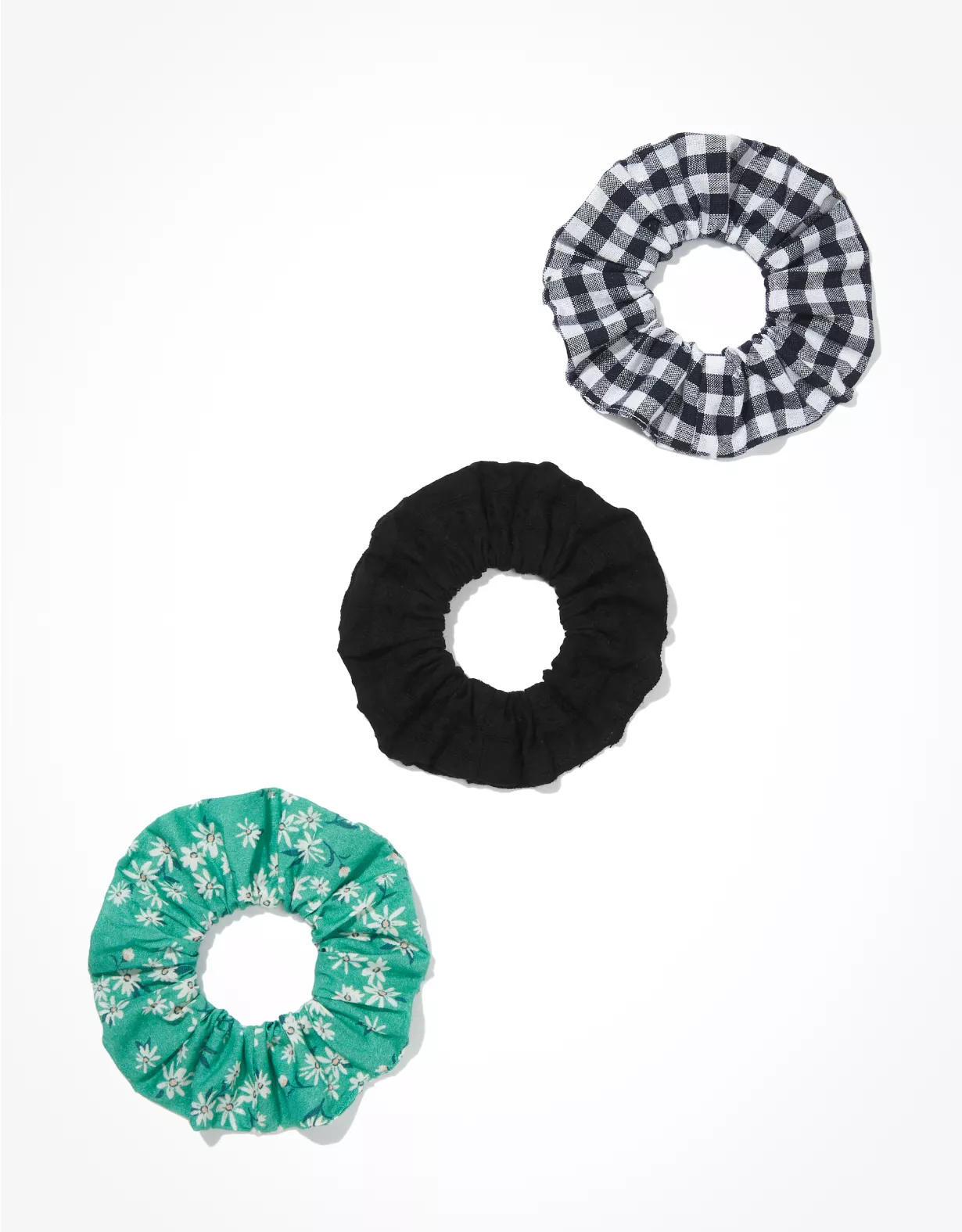 AEO Floral & Gingham Scrunchies 3-Pack