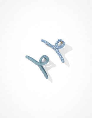 AE Denim + Floral Claw Clip 2-Pack