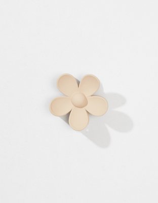AEO Cream Resin Flower Claw Clip