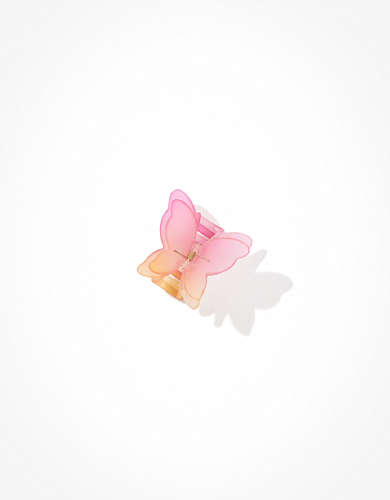 AEO Pink + Yellow Butterfly Clip