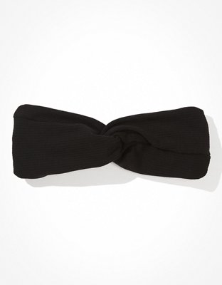 Женские аксессуары для волос American Eagle AEO Black Twist-Front Soft Headband — фото 2
