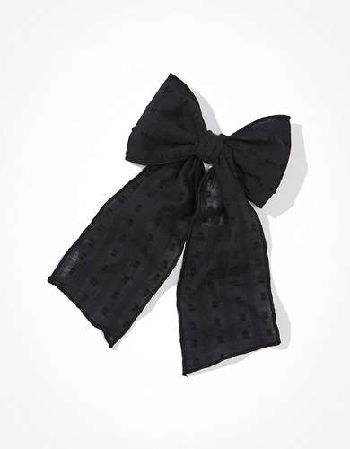 AEO Black Cotton Bow Clip