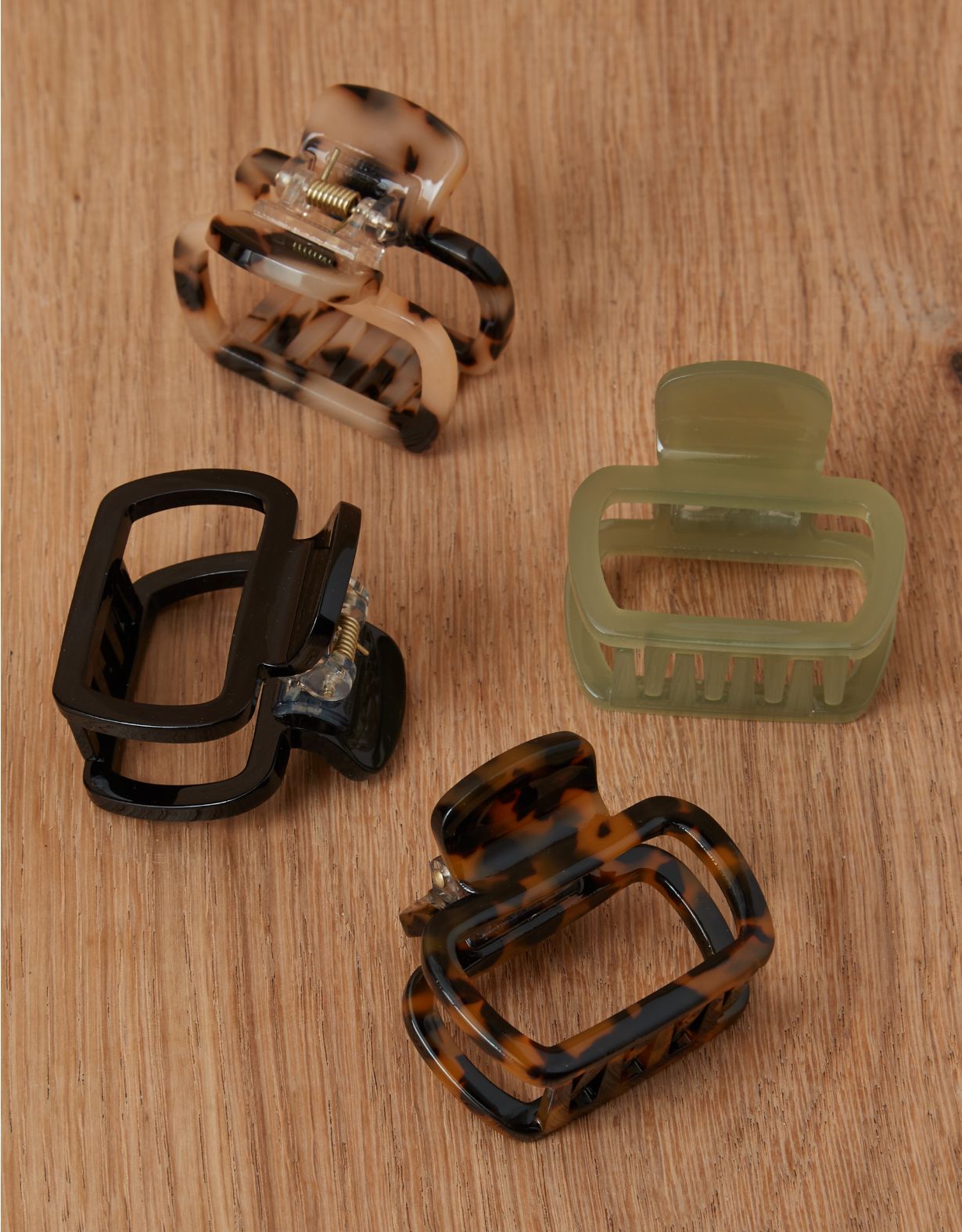 AE Green & Brown Claw Clip 4-Pack
