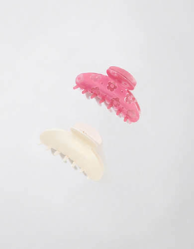 AEO Embossed Flower Claw Clip 2-Pack
