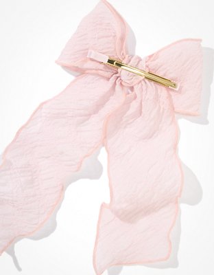 AEO Pink Linen Hair Bow