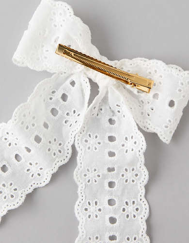 AE Eyelet Embroidered Long Bow Clip
