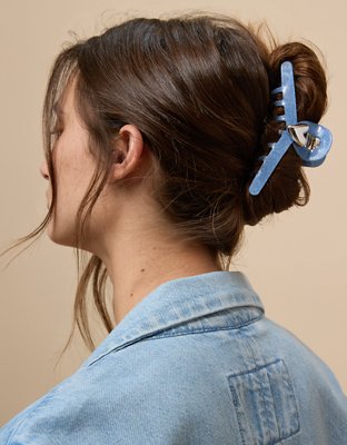 AE Denim-Print Claw Clip