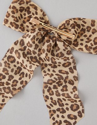 AE Drapey Leopard Bow Clip