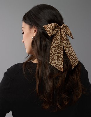 AE Drapey Leopard Bow Clip