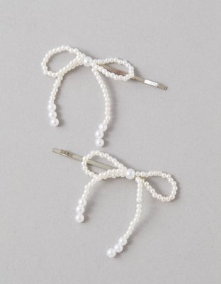 American Eagle AEO Pearl Bow Barrettes 2-Pack — фото 3