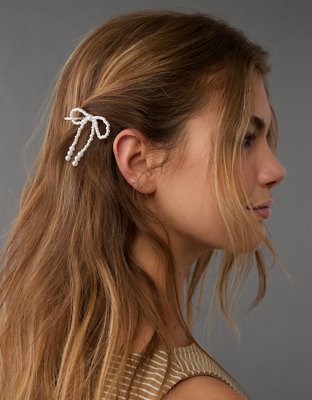 American Eagle AEO Pearl Bow Barrettes 2-Pack — фото 2
