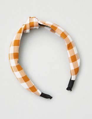 AE Mustard Gingham Hard Headband - 