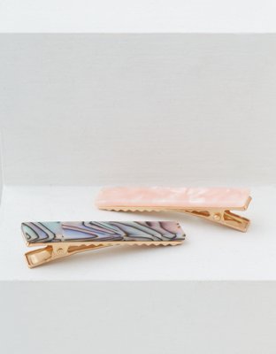 AEO Blush + Abalone Clips 2-Pack