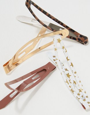 AEO Leopard Hair Clips 4-Pack