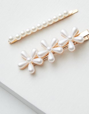 AEO Pearl Flower Hair Clips 2-Pack | American Eagle