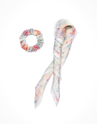 Женские аксессуары для волос American Eagle AEO Tropical Scarf Scrunchie — фото 2