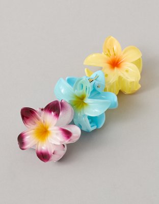 AE Mini Hibiscus Hair Clips 3-Pack