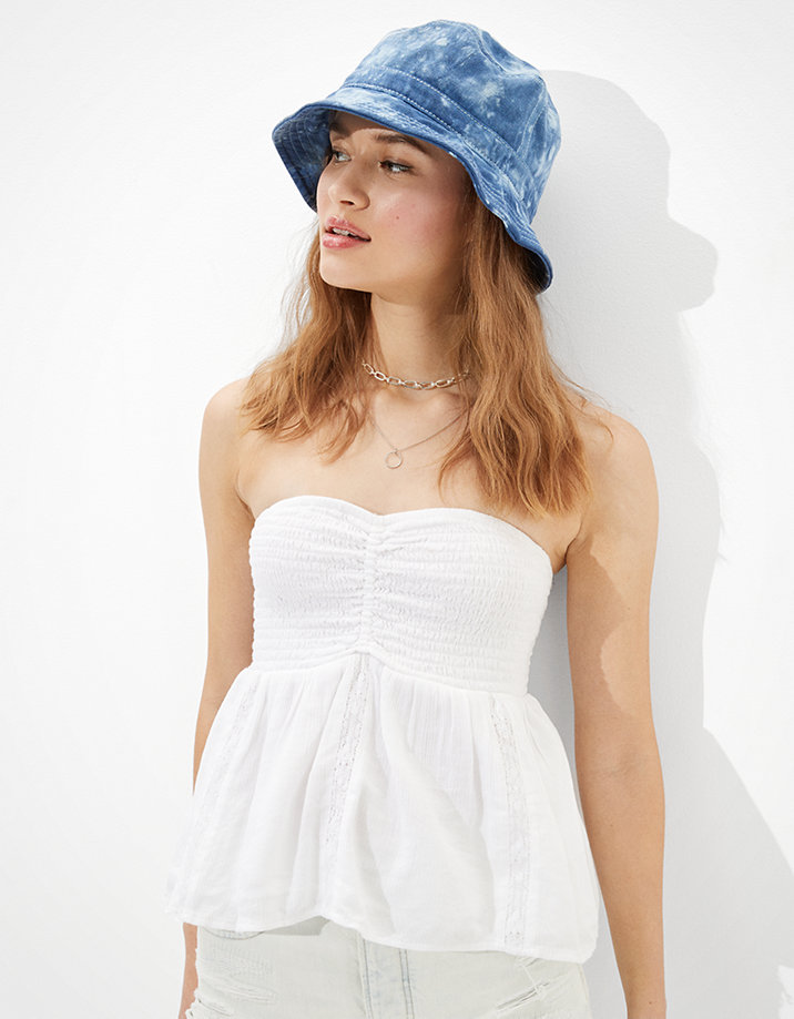 Bucket Hat Diseño Desteñido Azul Acc Para Mujer 