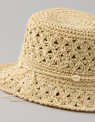 Женские головные уборы American Eagle AE Crochet Straw Bucket Hat — фото 2