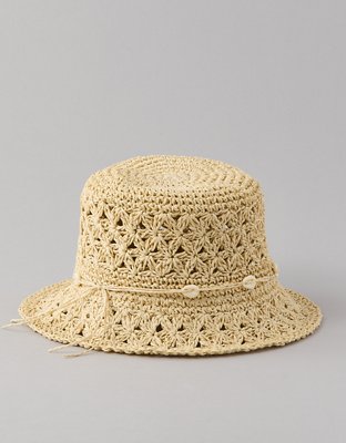 Женские головные уборы American Eagle AE Crochet Straw Bucket Hat — фото 3
