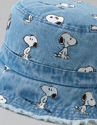 Женские головные уборы American Eagle AE Peanuts Denim Bucket Hat — фото 2