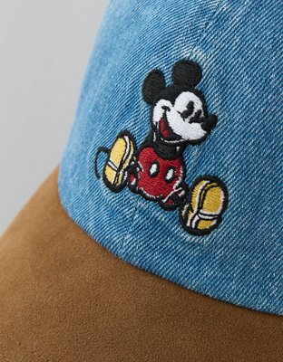 AE Mickey Mouse Denim Suede Baseball Hat