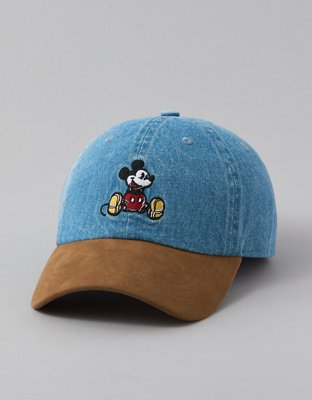 AE Mickey Mouse Denim Suede Baseball Hat