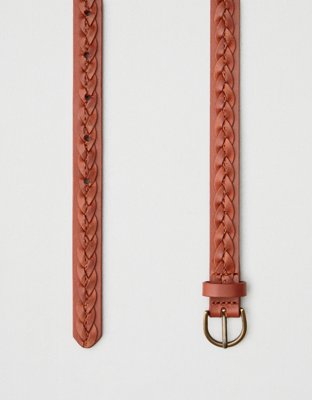 Женские ремни American Eagle AEO Thin Braided Leather Belt — фото 2