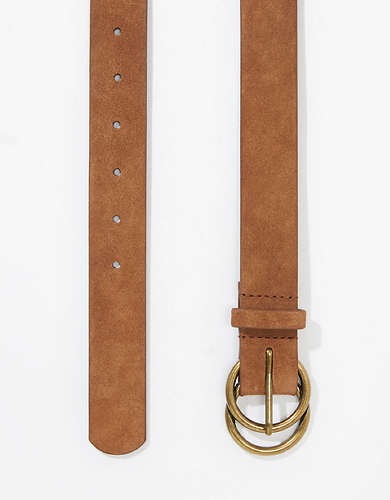AE Suede Double-O Buckle Belt